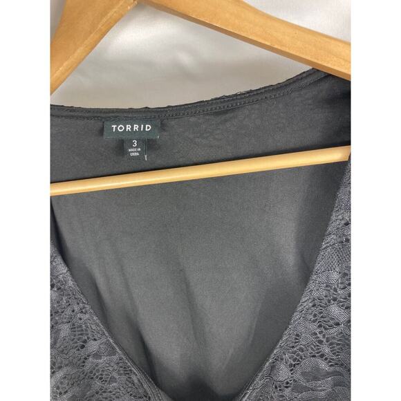 Torrid Womans Black Lace Corset Seamed Lace-Up Bodysuit Size 3X - Picture 7 of 8